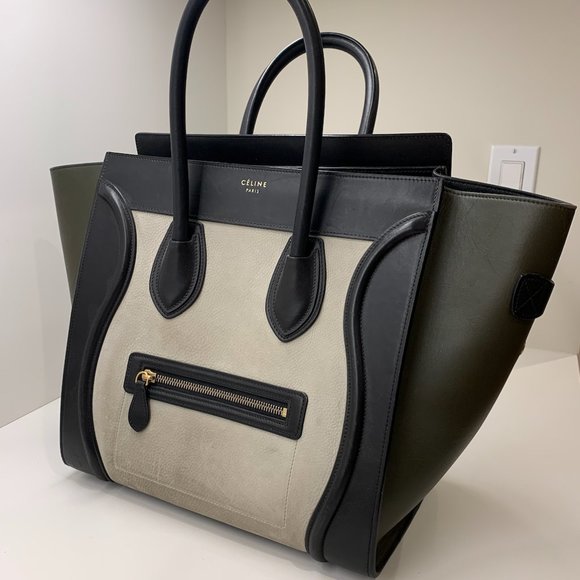 Celine Tri-Color Leather Mini Luggage Tote - Picture 1 of 6